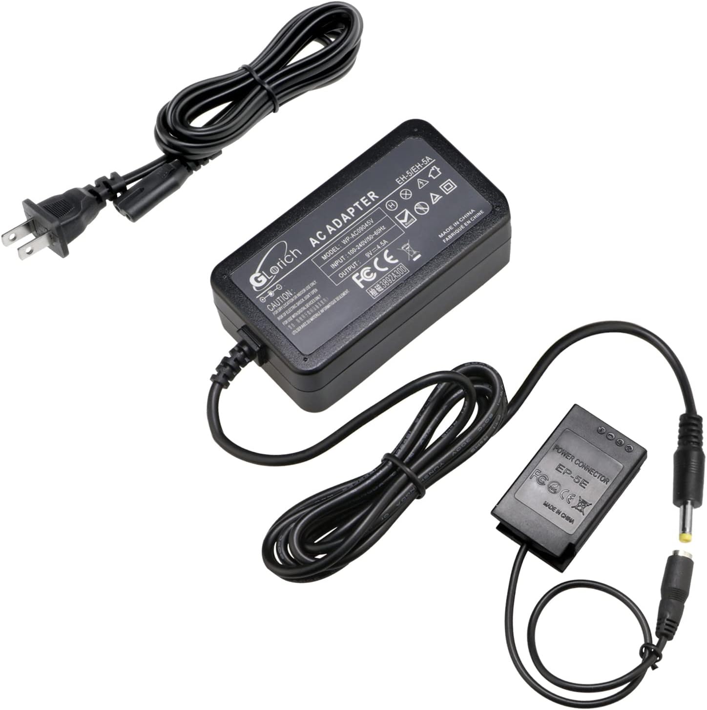 Glorich EH-5 Plus EP-5E Replacement AC Power Adapter kit for Nikon 1 J4, 1 S2 Digital Mirrorless Cameras, with EP-5E DC Coupler/Dummy Battery to Replace Nikon EN-EL22 Battery
