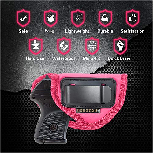 Iwb Woman Pink Gun Holster - Houston - Eco Leather Concealed Carry Soft | Suede Interior For Protection Fits: S&W Bodyguard, Taurus Tcp, Sig P238, Jimenez Ja, Ppk380, Ruger Lcp Ii (Right) (Chpk-71-Rh) #TOP3