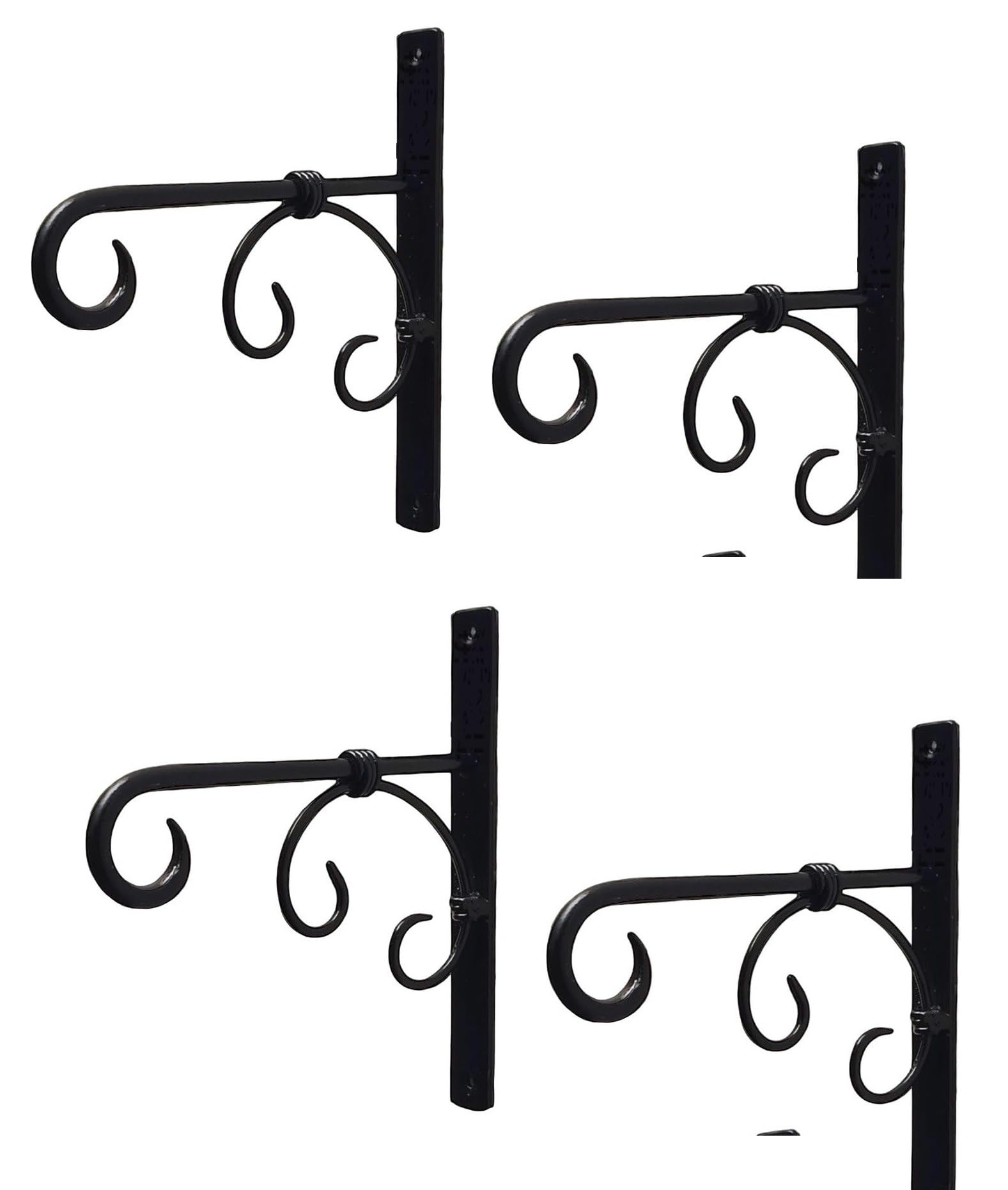 Craft Mshopr "Rustic Iron Hanging Bracket Planter - Black, 7x1x4 inches - Outdoor Garden Wall-Mounted Flower Pot Holder (Pack-4) (B0CQKCH11K) Amazon Price History, Amazon Price Tracker