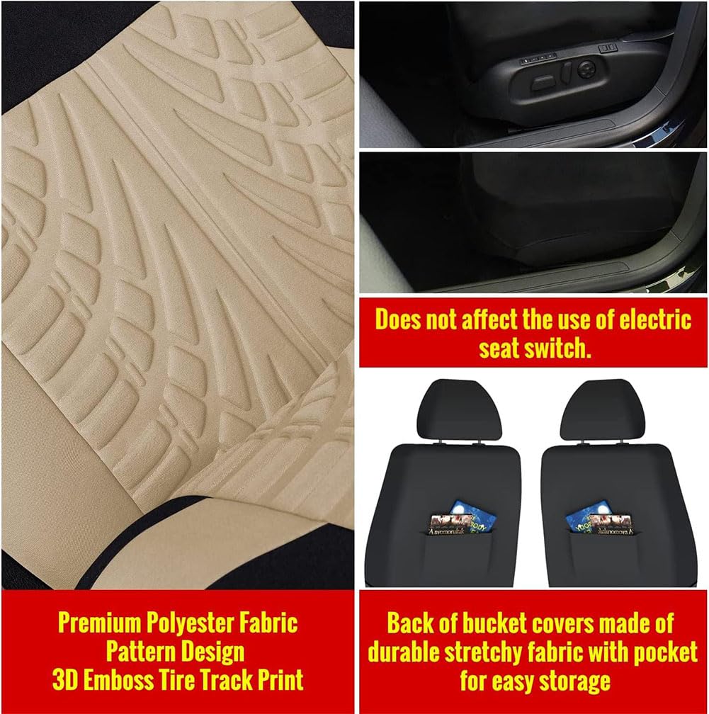 Coprisedile auto, Compatibile con Ford EVOS, Protezione sedile,A-Beige
