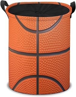 Basketball Ball Laundry Hamper Basket, Orange Basketball Ball Collapsible Portable Laundry Bag, Storage Bins Baskets, Baby Laundry Basket,Toys Storage Basket, Gifts Basket, Bedroom Home Decor