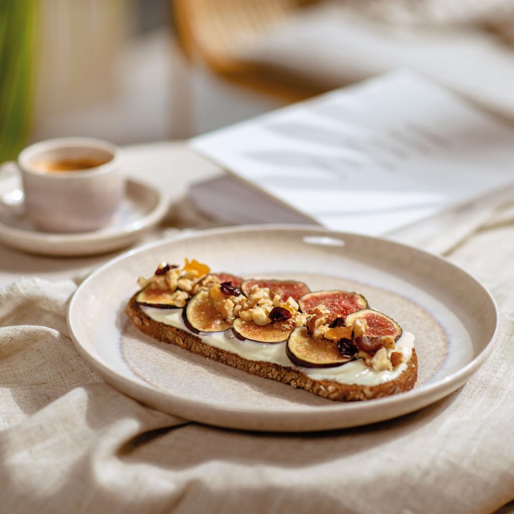 like. by Villeroy & Boch – Perlemor Sand Frühstücks-Set 6 teilig für 2 Personen Beige, Spülmaschinenfest, Mikrowellensicher, Geschirrset mit Frühstückstellern, Tassen und Schüsseln, Porzellan