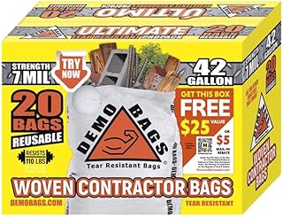 Demo Bags Ultimate Pro Pack 42 gal. Contractor Bags Flap Tie 20 pk No