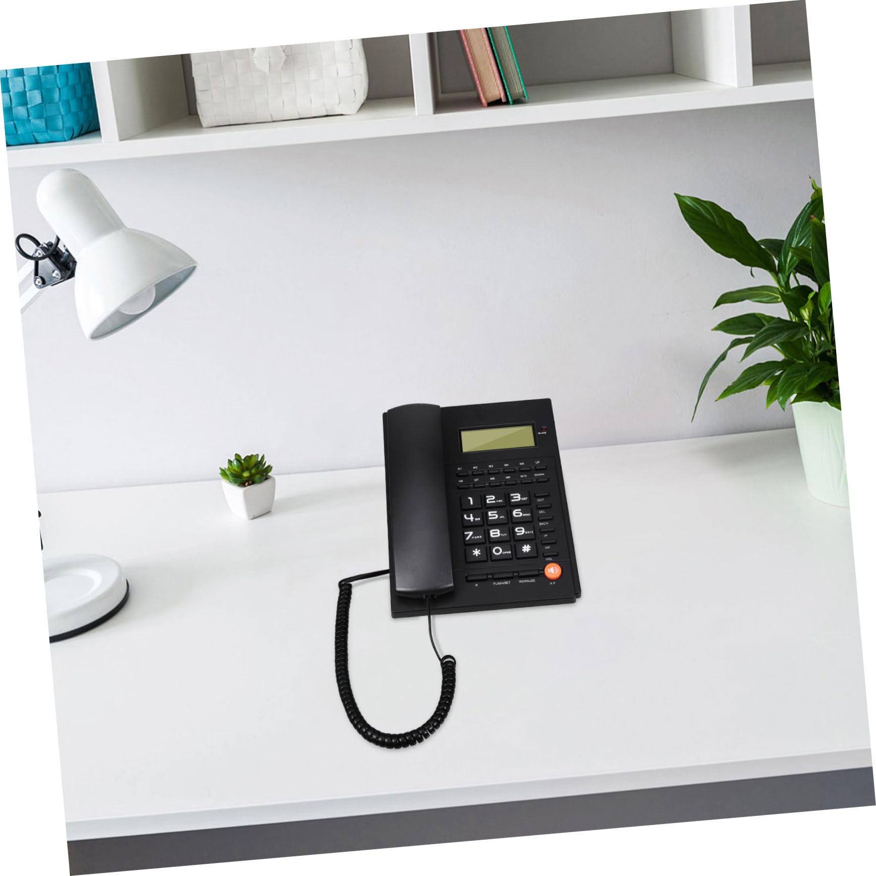 Happyyami Telefono Scrivania per Ufficio e Anziani con ID Chiamante Selezionabili e Volume Design Ergonomico e Confortevoli per Casa e Hotel