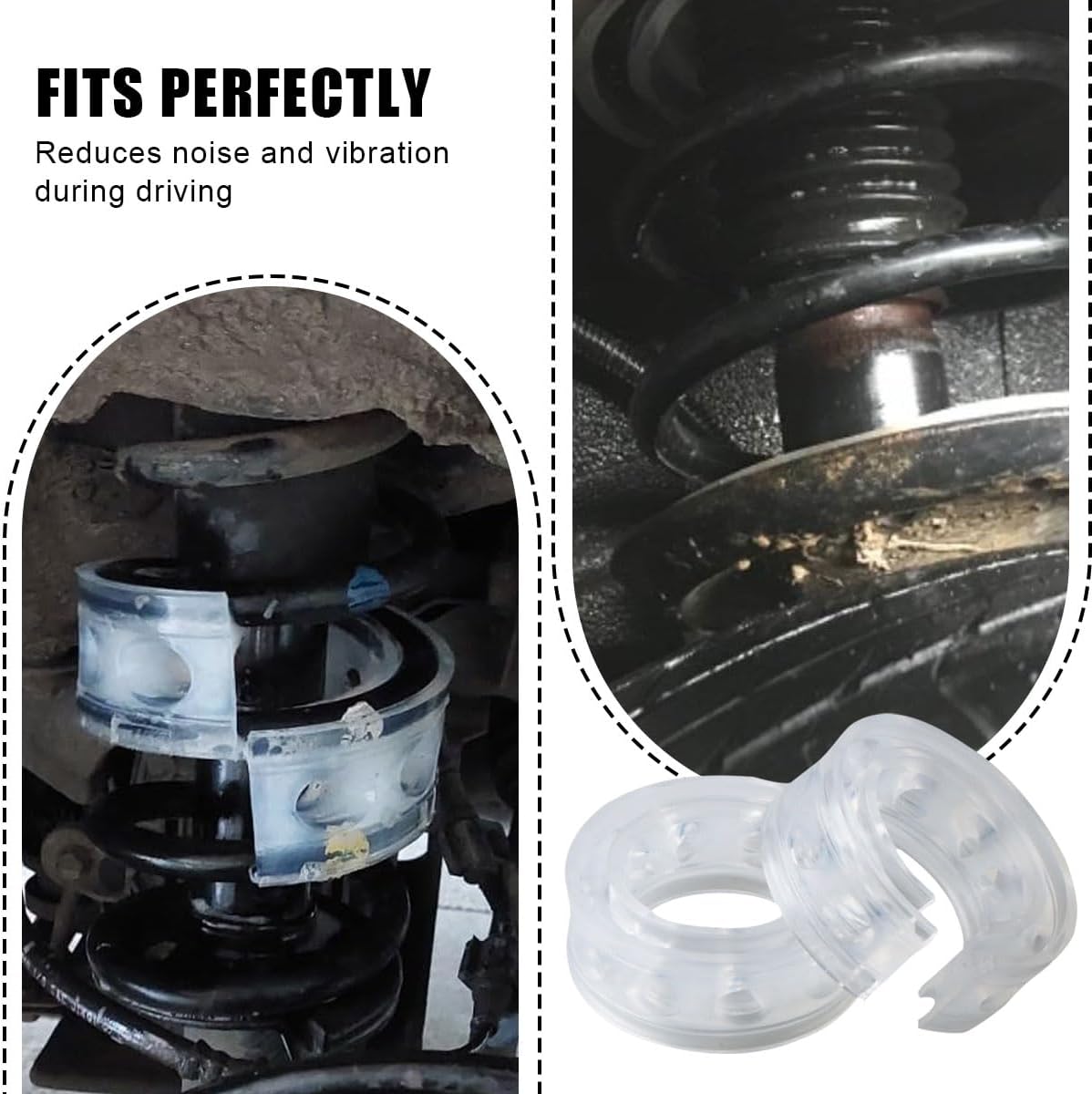 ZIMISI 2PCS Car Suspension Shock Absorber, B Type Rubber Coil Spring Booster, Car Buffer Power Cushion, Automotive Bumper Coil Spring Spacer for Most Vehicles (B Type)