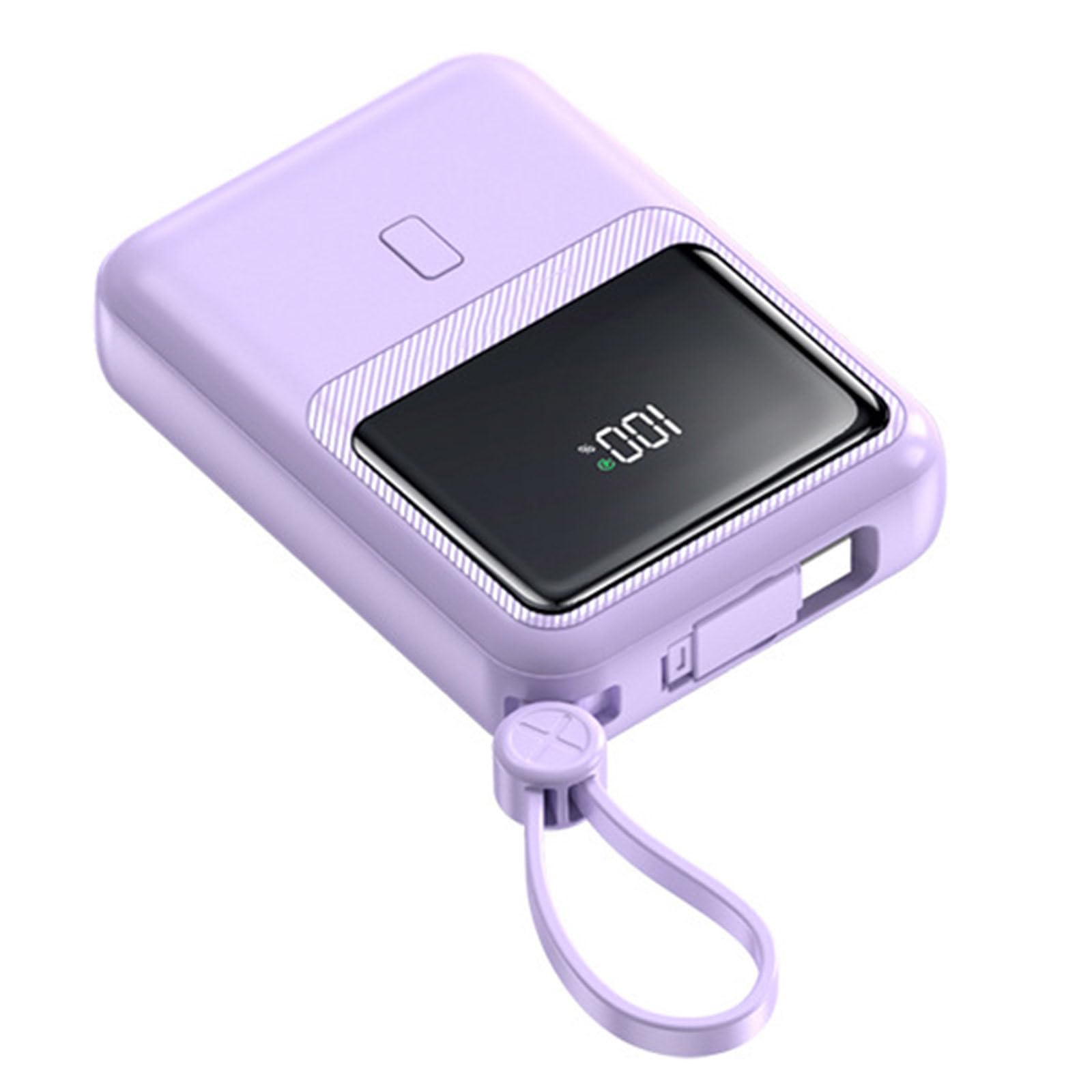 2 szt. 10000 mAh Mini samodzielny przewodowy powerbank PD20W kompaktowy przenośny szybki zasilacz mobilny o dużej pojemności,Purple