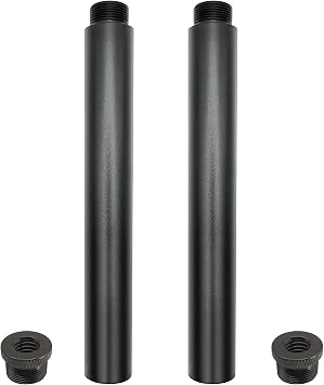Mic Stand Extension Tube with 3/8" to 5/8" Microphone Extension Pipe Adapter for Mic Booms,Arm Stand 2 Pack