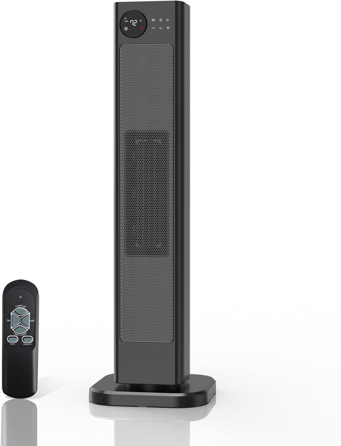 30 inch Tower Space Heater with PTC 3 Heating Oscillation Overheat Protection Child Safety Lock 12H Timer Remote Control Electric Heater for Indoor Use