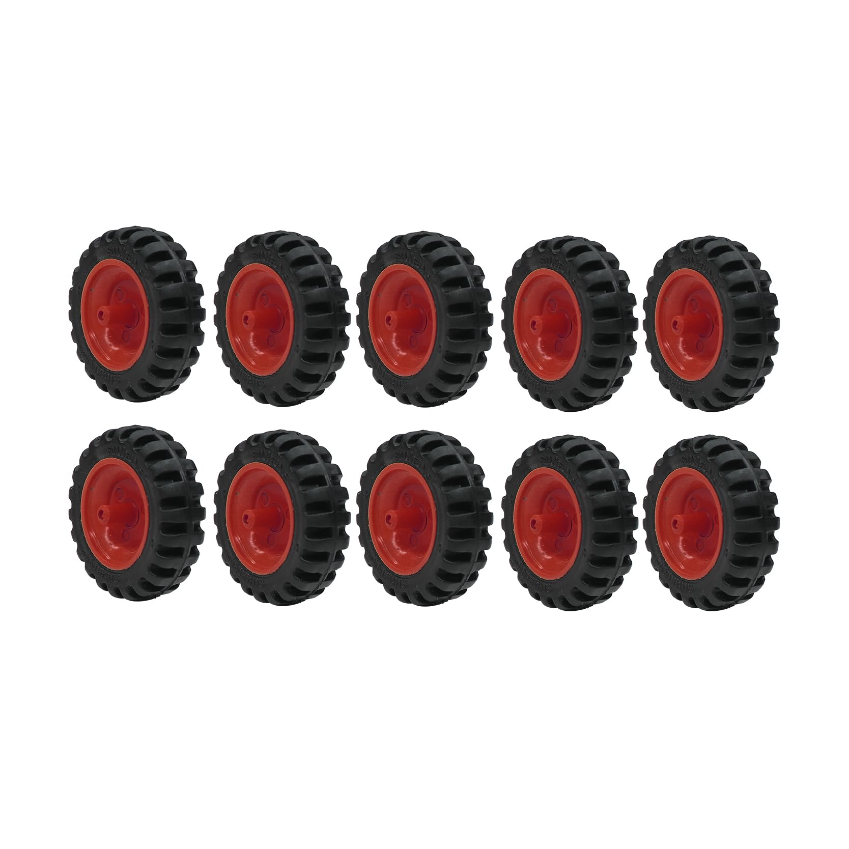 Electronic Spices 40mm x 12mm Red Robotics Toy Smart Car Wheel | Durable Plastic Tyre with Grip Pack of 4-image-43