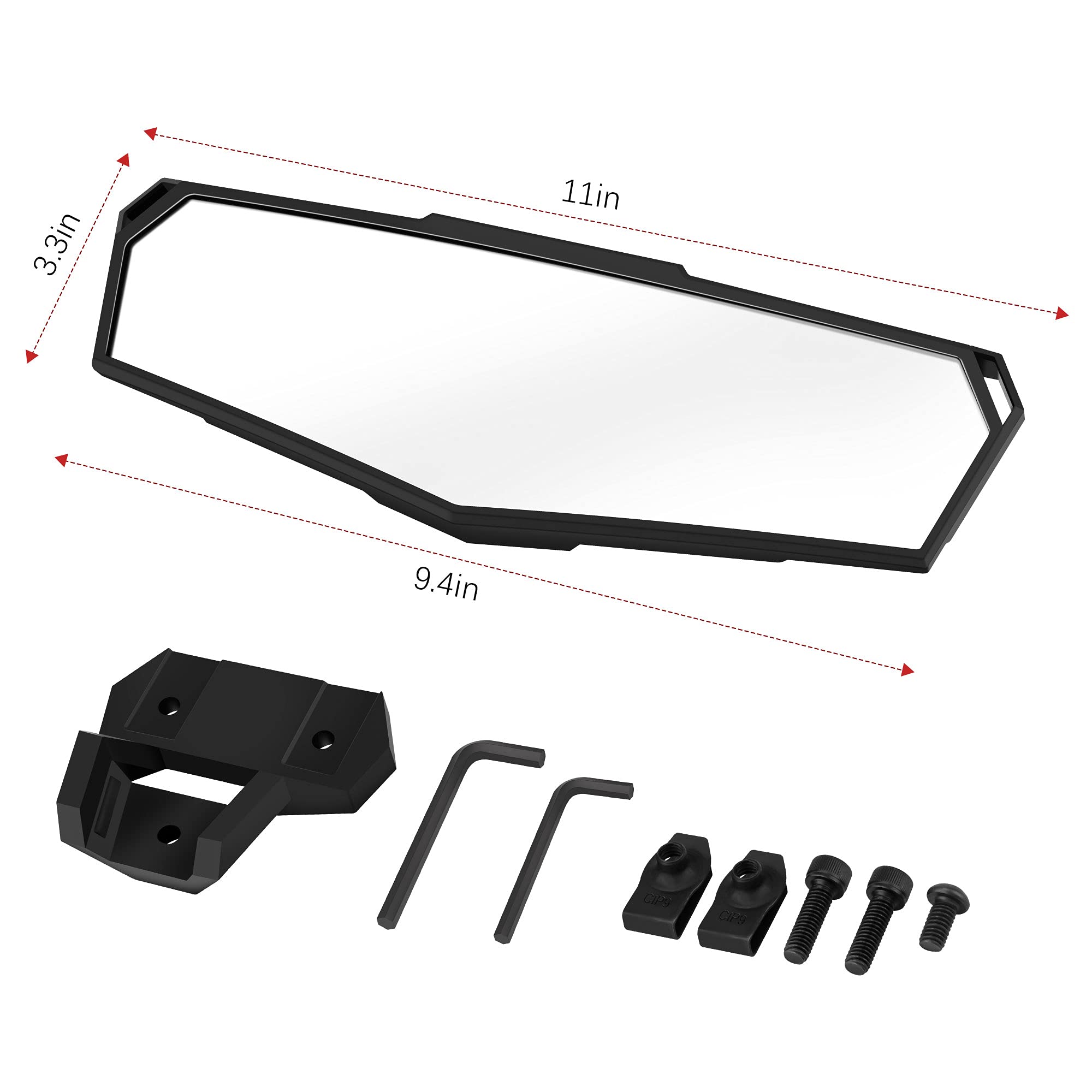 RZR PRO XP Rétroviseur central compatible avec 2020 2021 2022 2023 2024 2025 Polaris RZR PRO XP/4 RZR Turbo R/4#2883763 Rétroviseur convexe haute définition pour course UTV