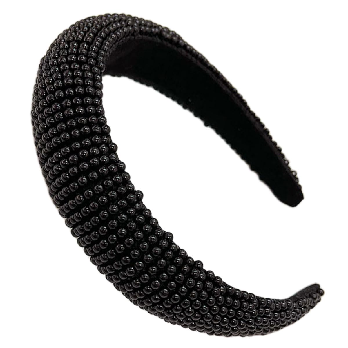 scicent Black Pearl Headband Elastic Hair Bands for Women Wide Pearls Hairband Hairstyle Accessories for Girls 16428 - Image 3