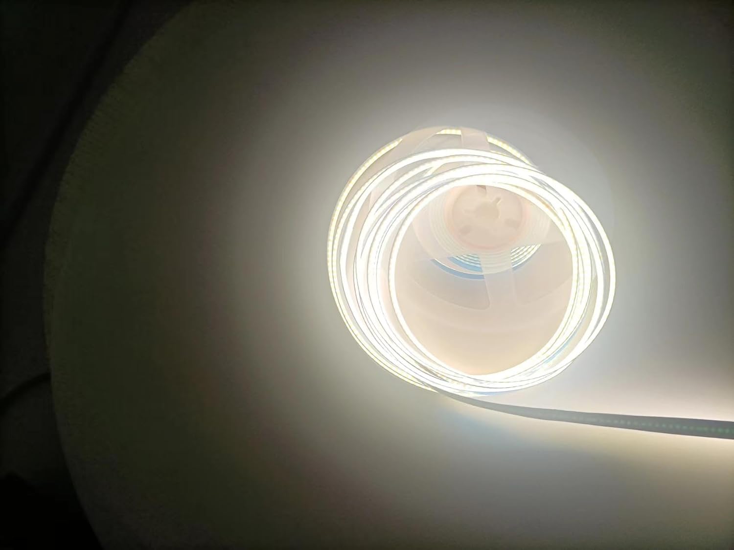 Q QINGCHEN COB LED Strip Lights ETL certificated,DC12V 16.4ft/5M 320leds/M CRI90 Flexible LED Tape 8mm, (Power Supply Not Included) (4000K White)