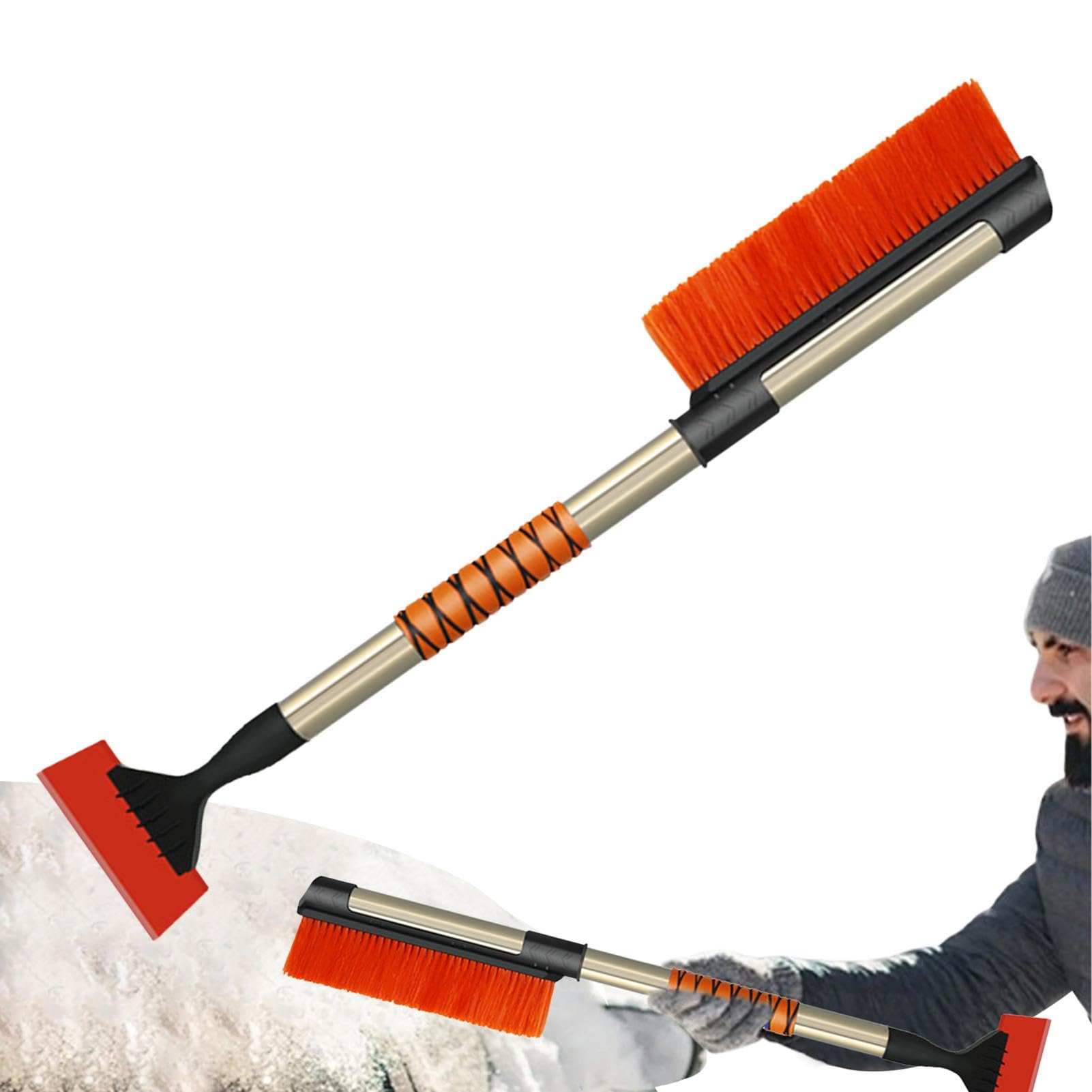 Spazzola Neve e Raschietto Ghiaccio Impugnatura in Schiuma Ergonomica, | Scopa per Neve Strumento Pulizia Parabrezza, Inverno, SUV, Camion, Veicolo