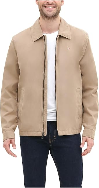 Tommy Hilfiger Mens Tall Micro Twill Laydown Collar Golf Jacket