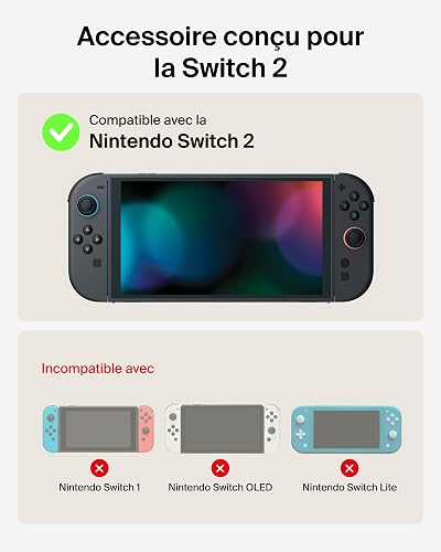 Belkin Gaming Nintendo Switch 2 Case with AirTag Holder, Hard Shell Travel Carry Case with Soft Interior, 12 Game Card Slots - Charcoal - 2