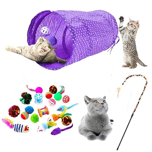 猫 おもちゃ 21個セット 猫じゃらし 猫用ボール 猫用ネズミ 猫 玩具 室内猫用猫トンネル 投げるおもちゃ 羽のおもちゃ 人気 ネコ おもちゃ 一人遊び 人気 ストレス解消 肥満対策 猫グッズ ペット用品 (21個/セット)