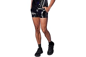 OYOANGLE Faux Leather Shorts for Men