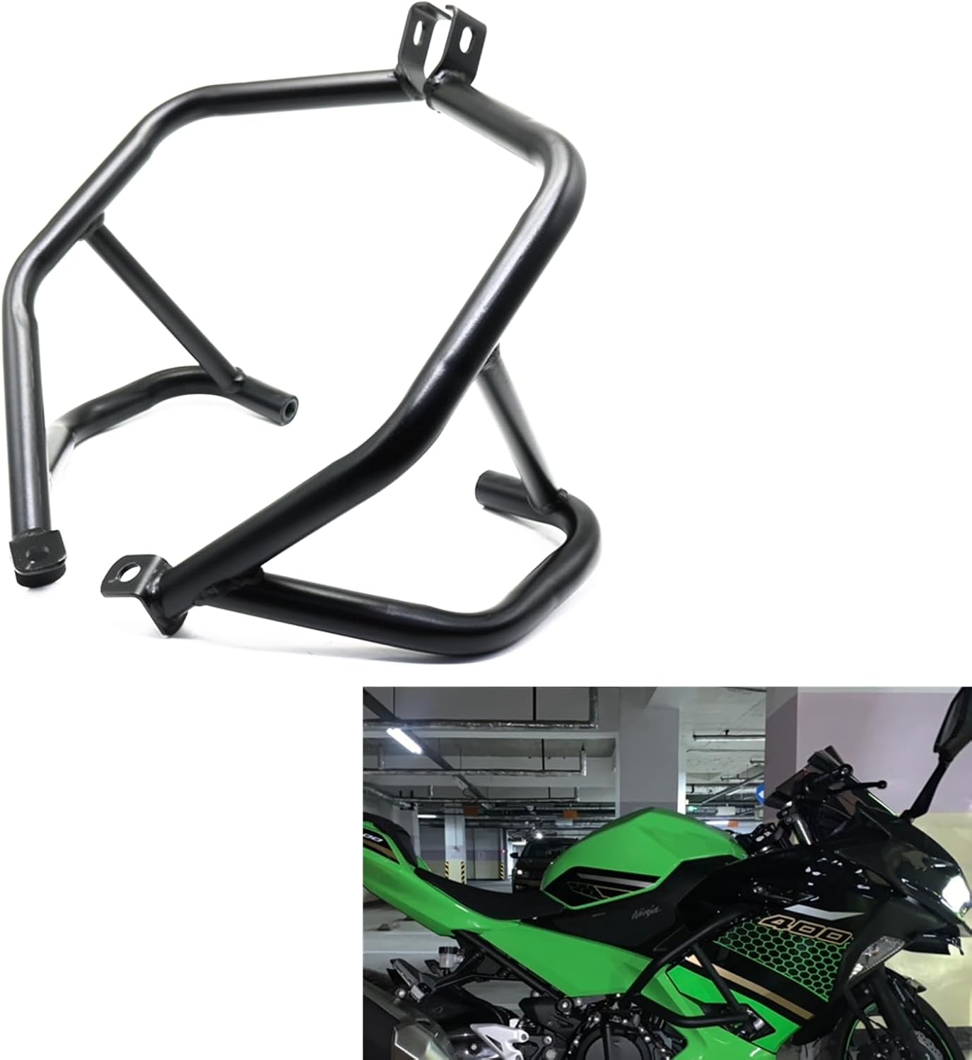 Motorcycle Frame Engine Guard Carsh Bar Protector for Kawasaki Ninja 400 250 2018-2023 Black