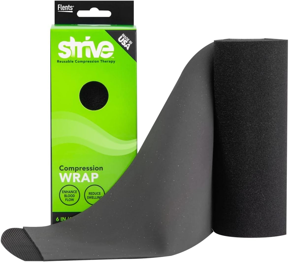 Infrared Compression Therapy Wrap, 6" x 60", Adjustable, Black