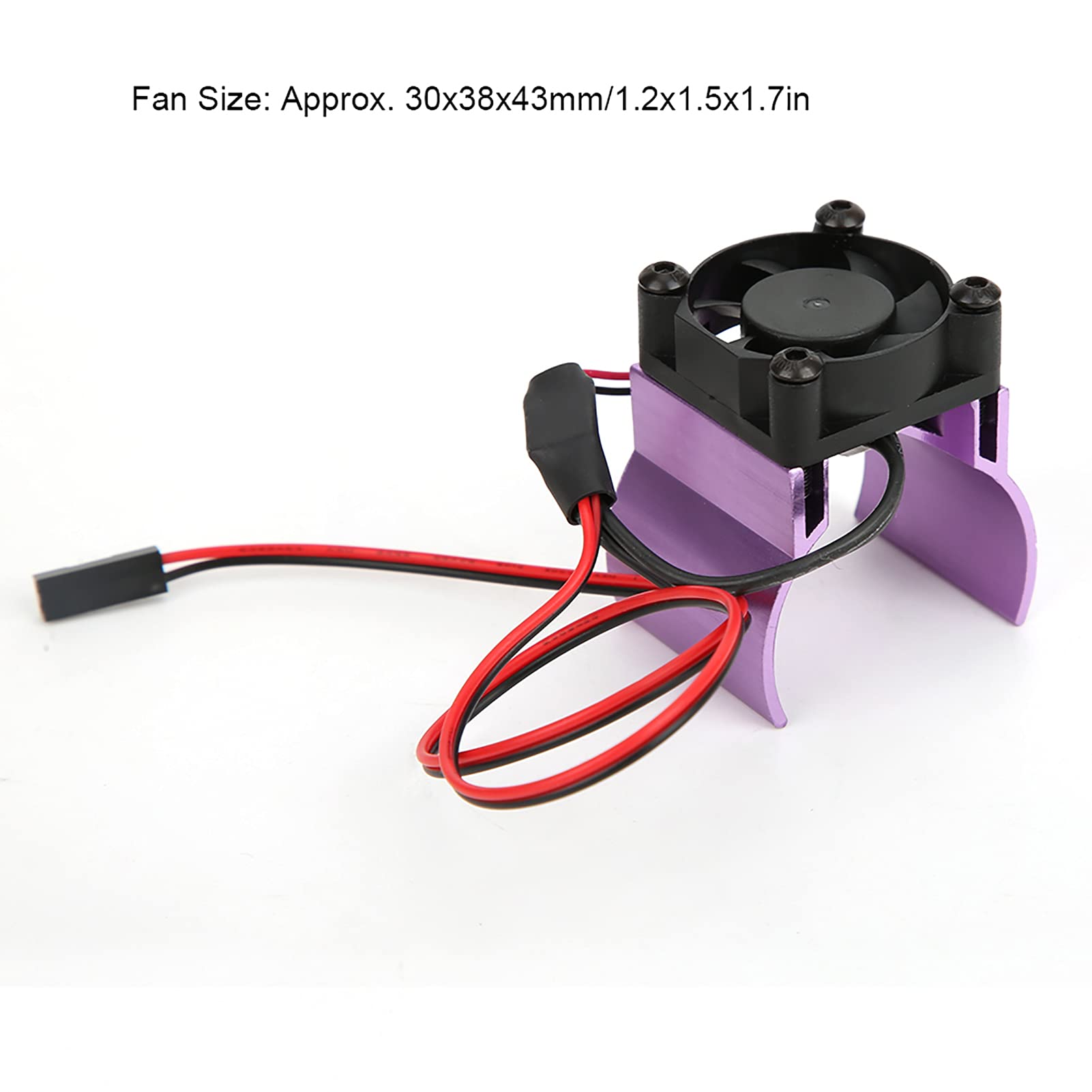 RC Motor Heat Sink, Aluminum Alloy Motor Heat Sink Cooling Fan 1/10 RC Car Model Accessory Fit for 5-10V Model Car (Purple)