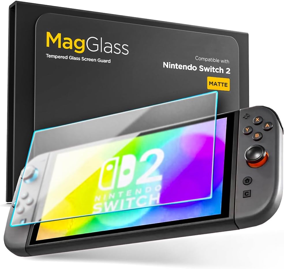 magglass Matte Screen Protector for Nintendo Switch 2 (8" inch), Anti Glare Tempered Glass Display Guard (Matte)