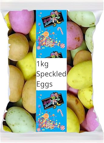 Krazy Kandi Chocolate Speckled Mini Eggs - 1kg Bulk Bag | Delicious Milk Chocolate Candy with Crispy Shell | Perfect for Baking, Parties, and Decor