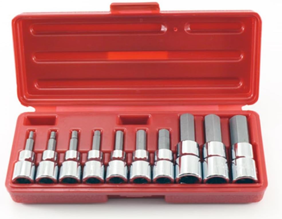 Cal Hawk Tools ASSHB10M 3/8" & 1/2" Drive Metric Hex Bit Socket Set (10 Piece)
