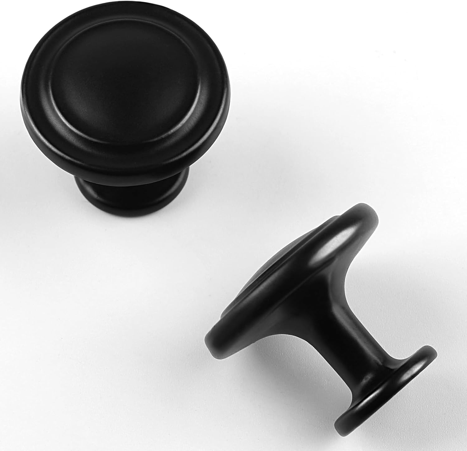 Kalolary Black Cabinet Knobs, 60 Pack 1-1/4 inch Kitchen Drawer Knobs Round Single Hole Cabinet Hardware for Dresser Drawer Cabinet