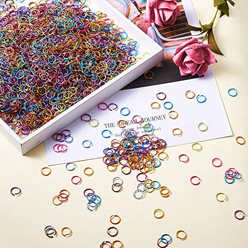 Kissitty About 3200Pcs 10Mm Aluminum Wire Open Jump Rings Random Mixed Color For Diy Chainmail Jewelry Making (Inner Diameter: 8Mm) #TOP4