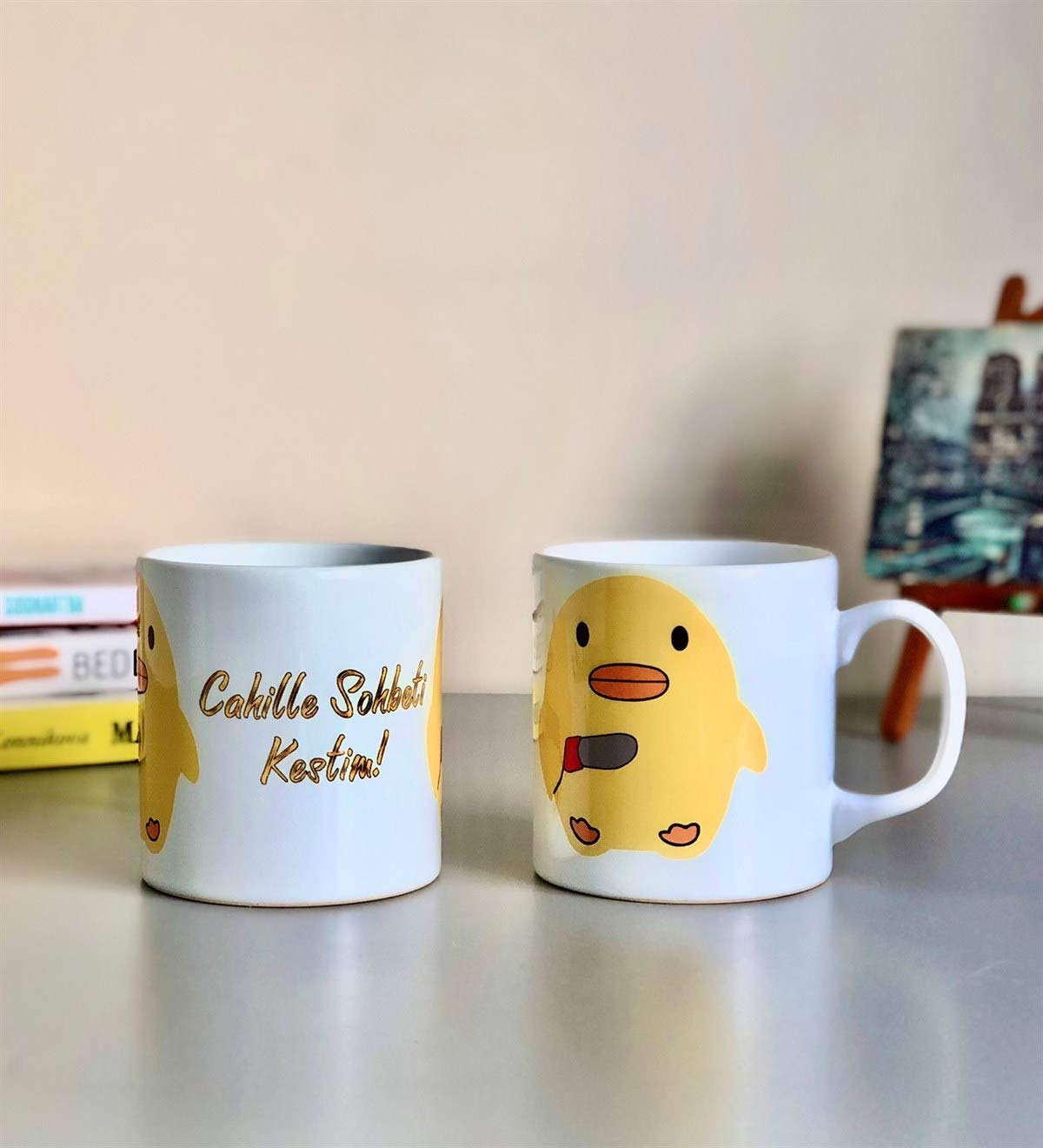 giftmoda Cahille Sohbeti Kesen Civciv Tasarımlı Kupa
