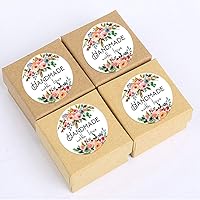 Vista 4 de 120pcs Handmade with Love Stickers,1.6inches Handmade Packaging, Homemade with Love Stickers, Baked with Love Stickers,Floral Handmade Stickers