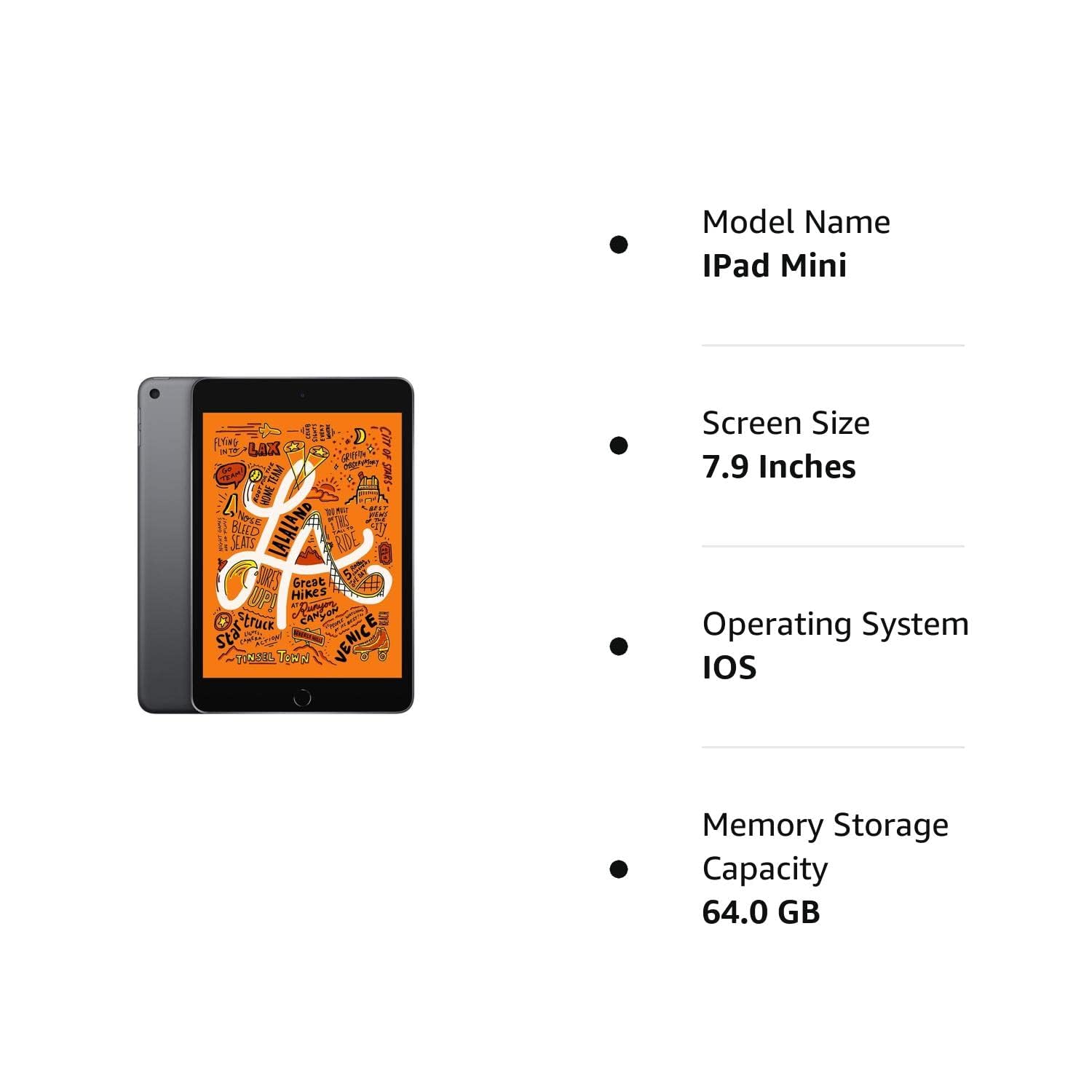 Apple iPad Mini, 5th Gen (Wi-Fi, 64GB) - Space Gray (Renewed) - Image 3