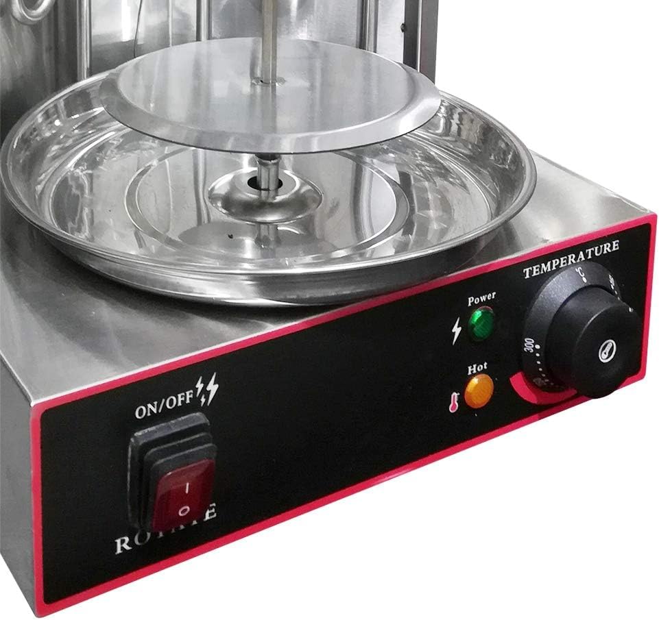 Elektrisch Vertikaler Broiler Döner Shawarma Kebab Maschine mit Spießgabeln Automatisches Spinnen Rauchloser Grill für Restaurant Wohnküche 3000W – Bild 8