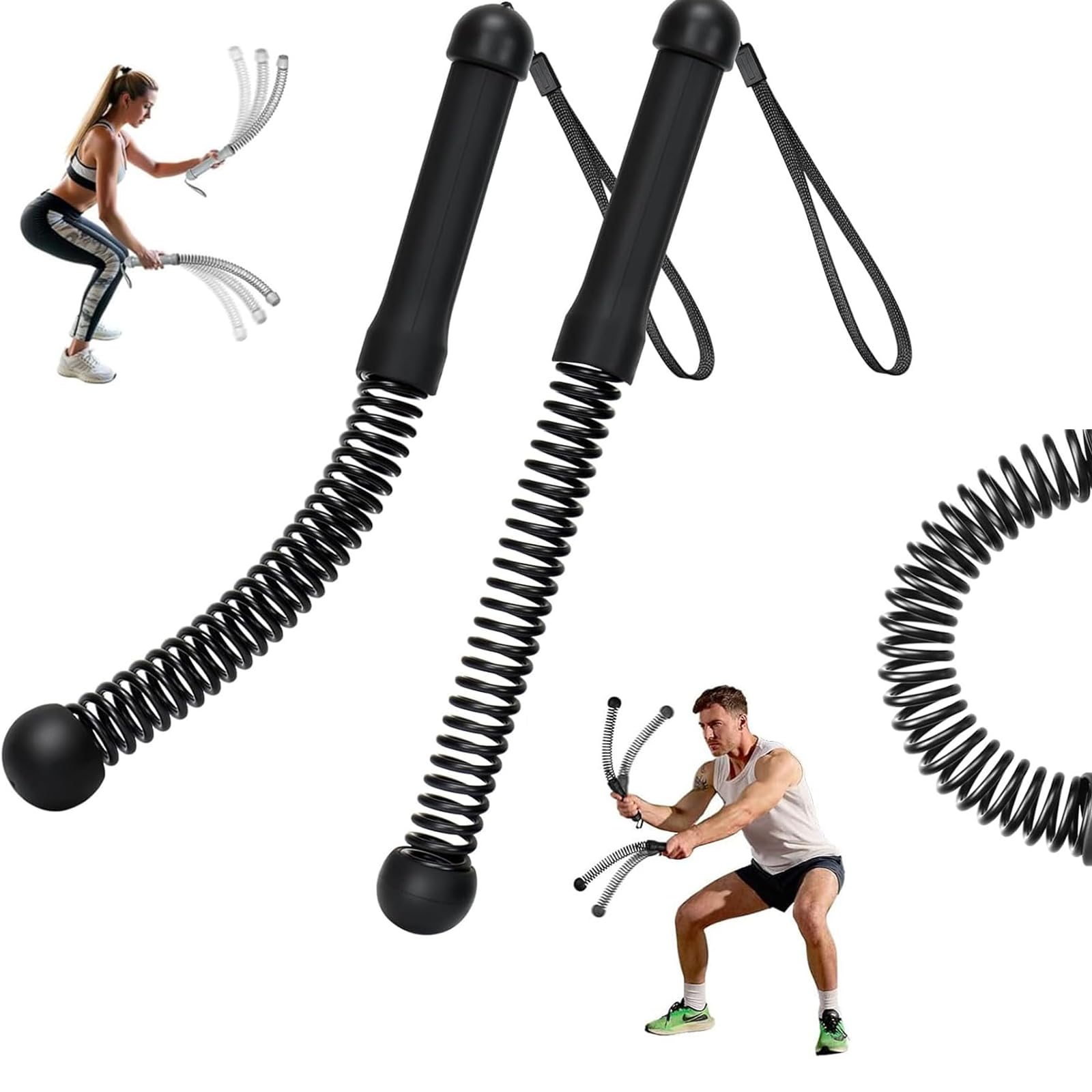 Upgrade Weighted Ropeless Battle Ropes,2PCS Cordless Battle Rope,Quiet Portable Training Rope,Multifunctional Strength Training for Men Women Home Gym, HIIT, Muscle Strength (2PCS)