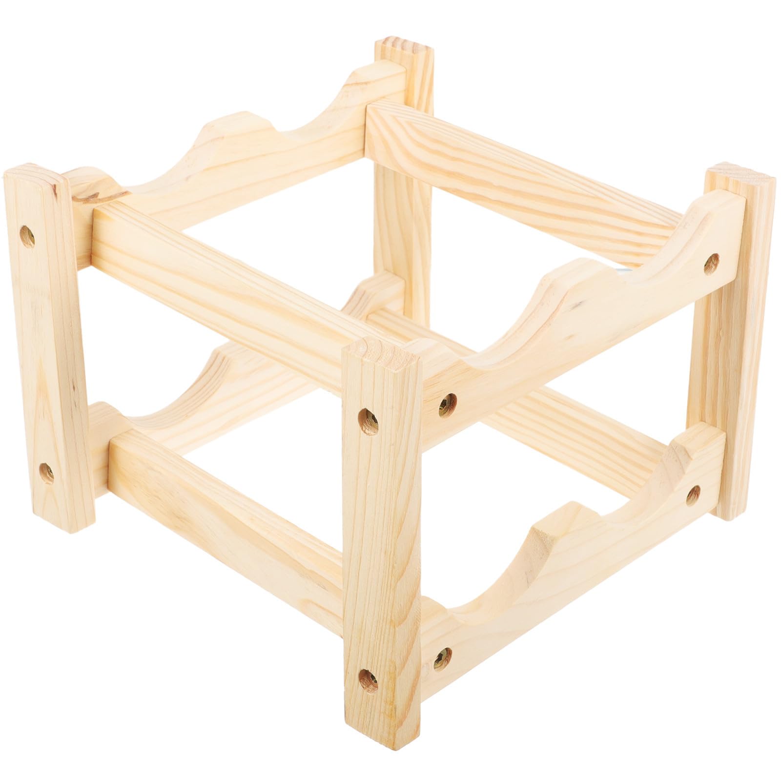 Casier à vin d'angle en bois khaki robuste pour comptoir de cuisine élégant