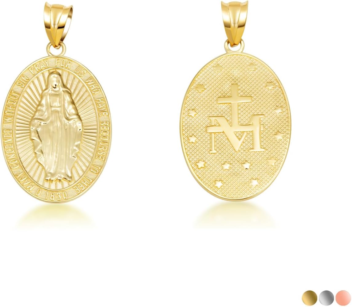 Amazon.co.jp: 10Kゴールド 祝福を受けた聖母マリア カトリック