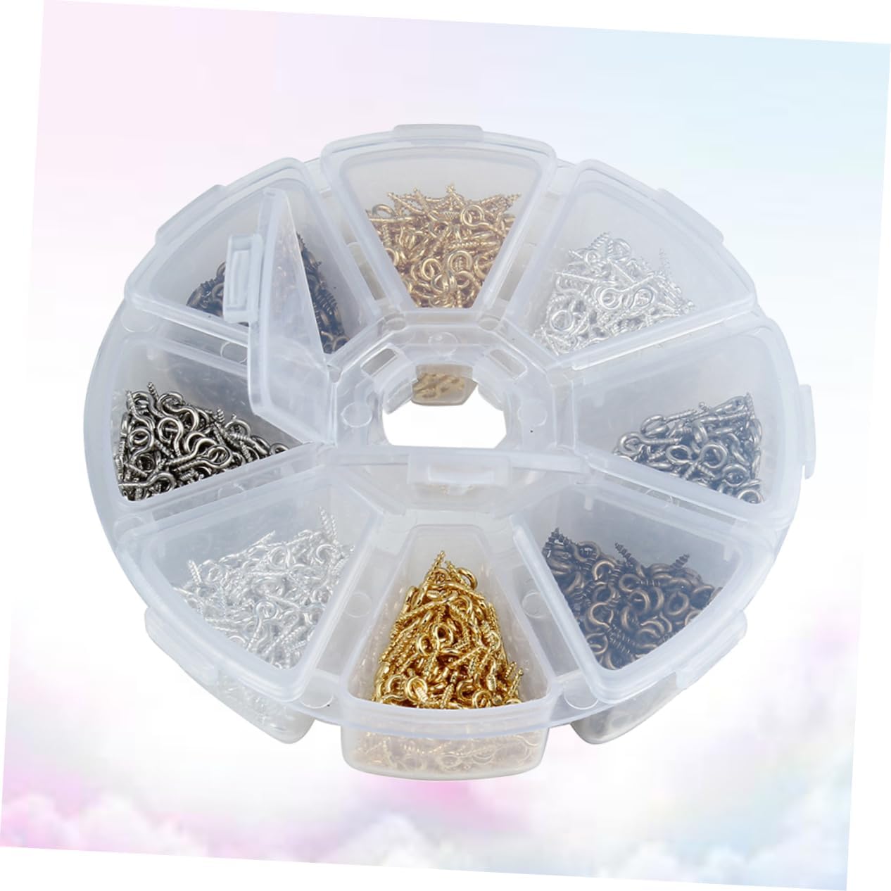 800-Piece Screw Eye Pins Hooks for DIY Jewelry Making Threaded Self-Tapping Design Heavy Duty Screw Eye Bail Pegs Suitable for Arts Crafts Projects