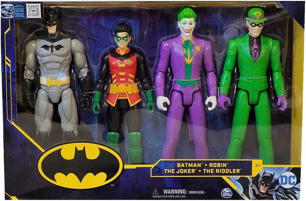DC Comics Batman 4-Pack Action Figures Batman, Robin, The Joker, The Riddler