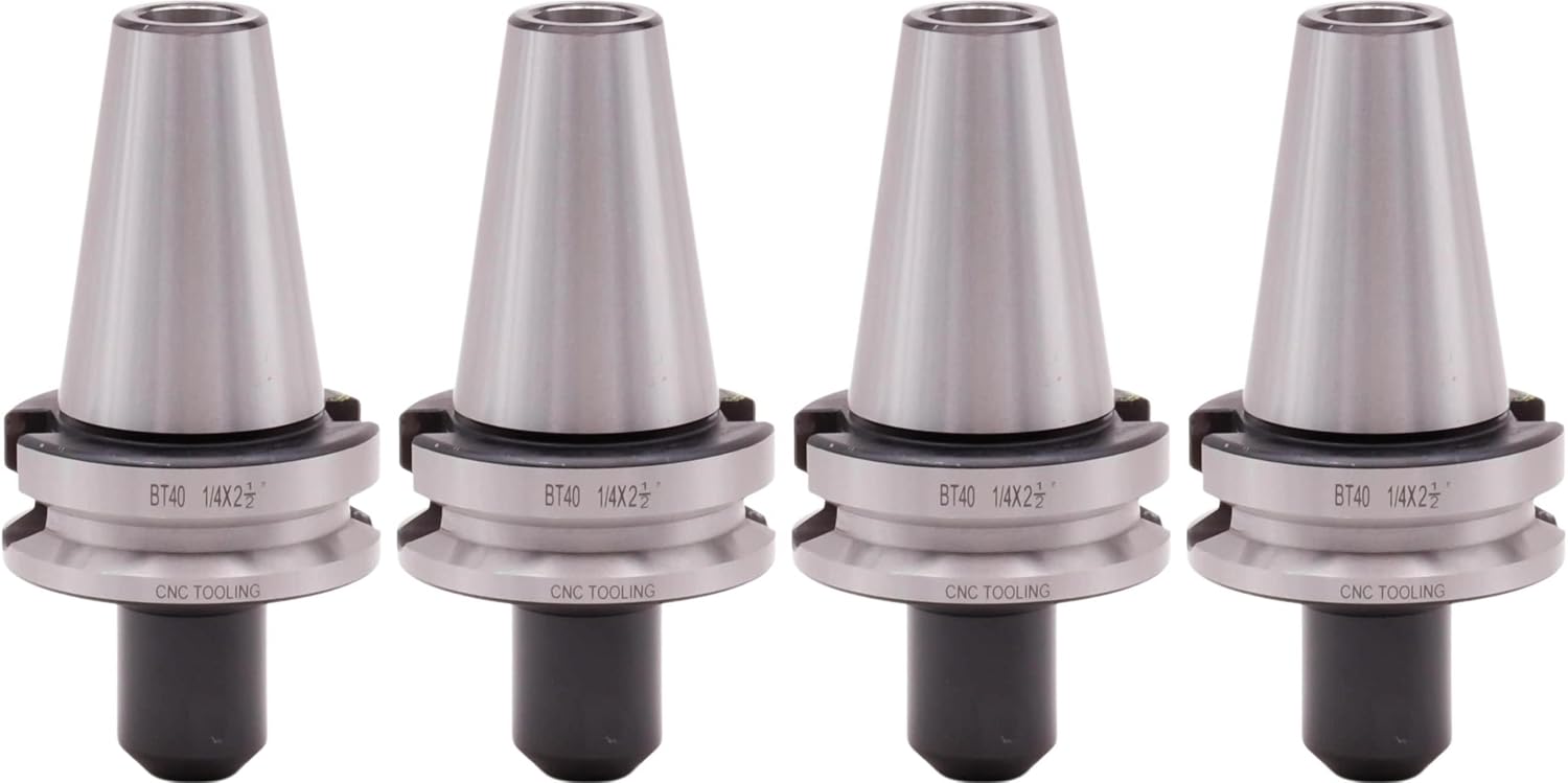 CME 4 pcs BT 40 Taper End Mill Holders, for 1/4" Shank Diameter, 2 1/2" Projection