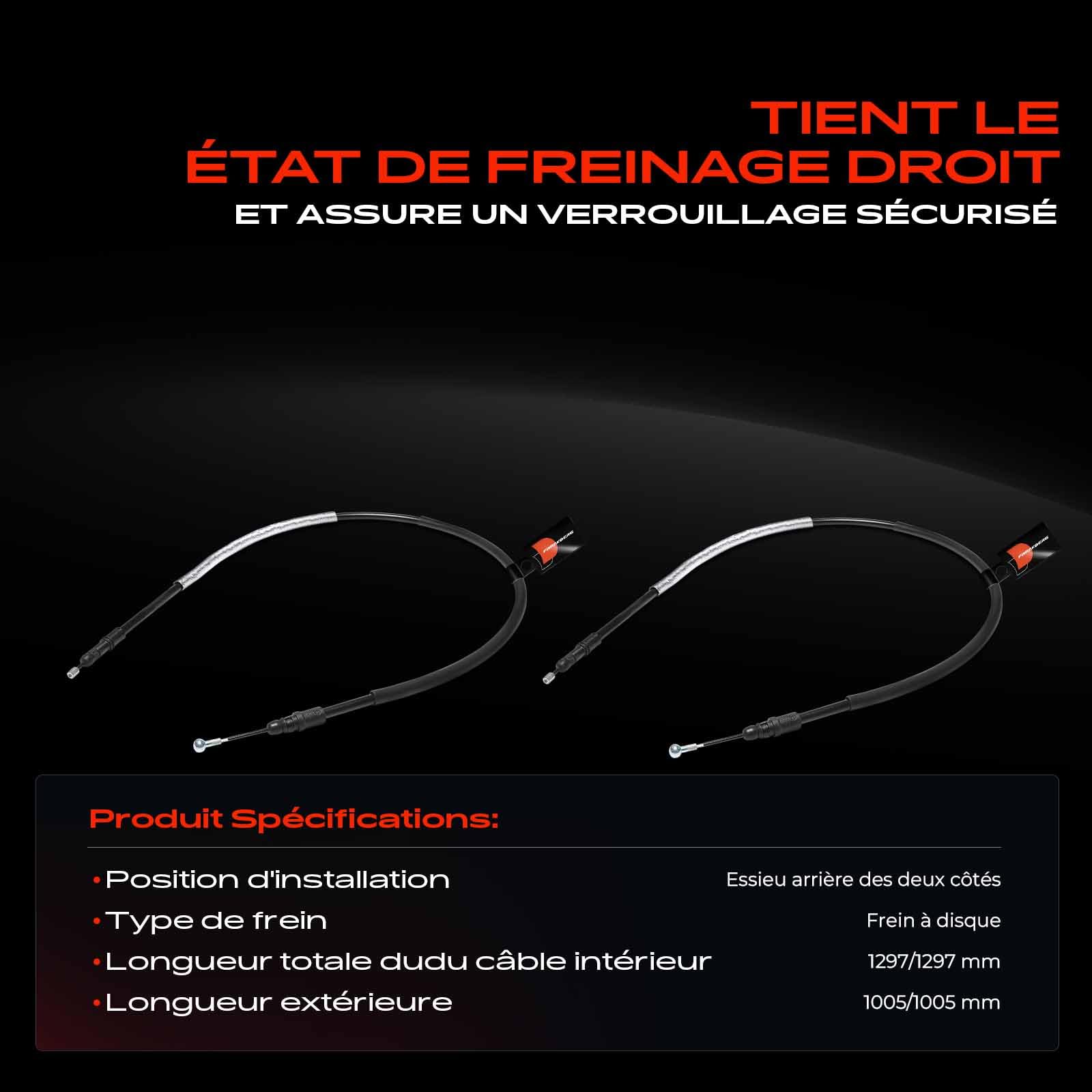 Frankberg 2 câbles de frein à main arrière gauchedroit 1400204180 | Compatible avec: C8 EA EB, Phèdre 179, 807 EB, Ulysse 179