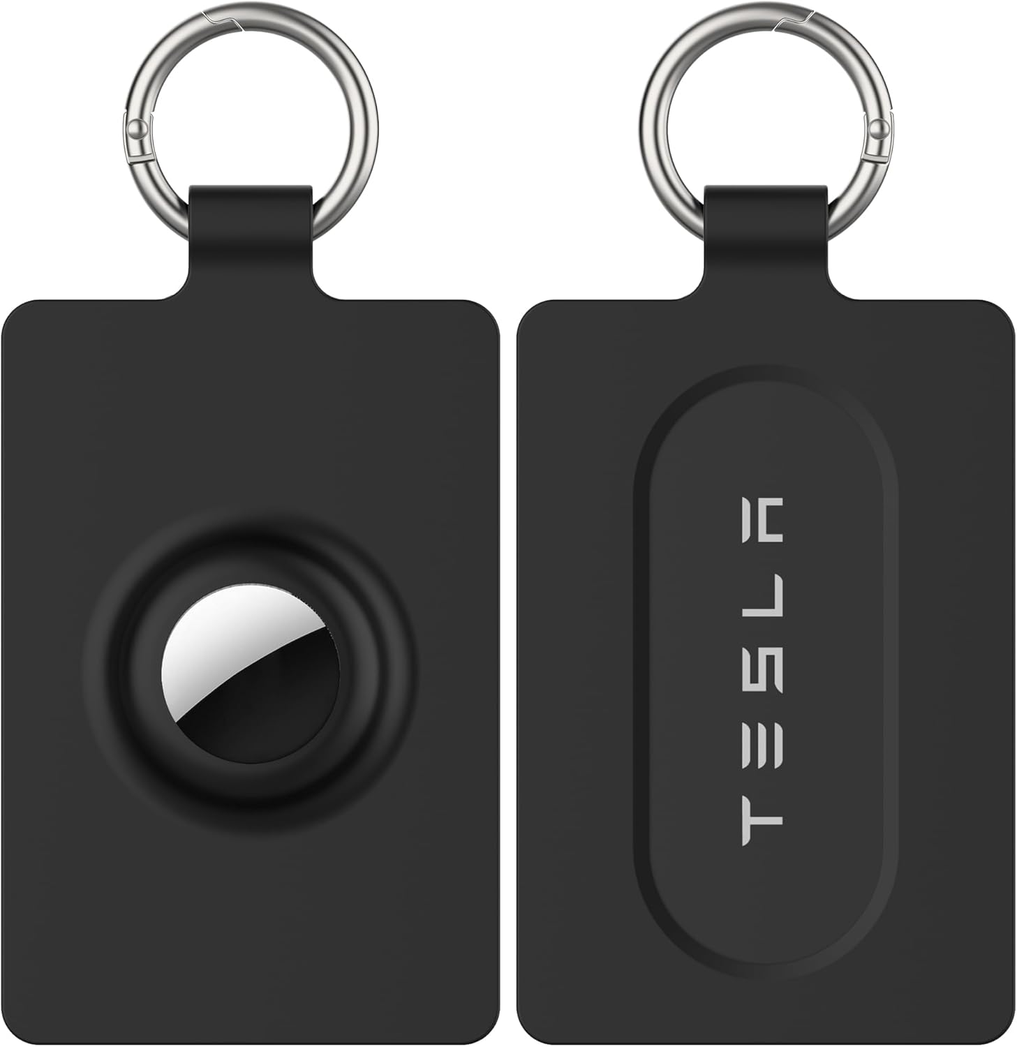 Card Holder for Tesla Keycard with AirTag, Soft Silicone Protective Case Cover for Tesla Model 3 Y S X, Keychain Keychain, 1 Pack