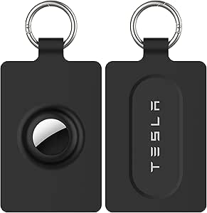 Card Holder for Tesla Keycard with AirTag Slot, 1 Pack, Black