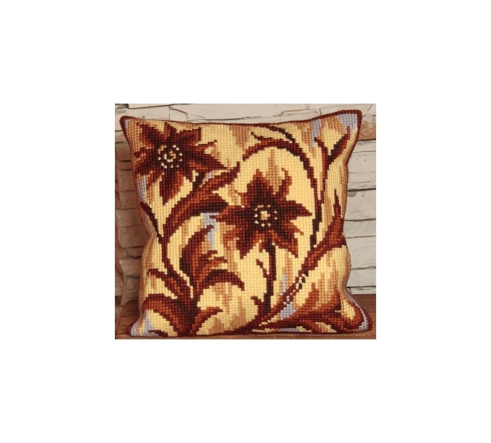 Collection d'Art Cross Stitch Cushion: Silhouette on Right