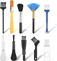 Conjunto de 10 pincéis de limpeza antiestáticos para teclados, mini pincéis eletrônicos portáteis para ventiladores, teclados, placa de circuito, placas-mãe, conjunto de pincéis de limpeza de