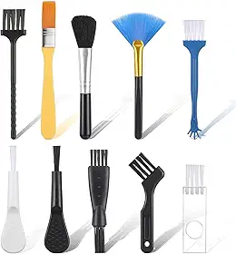 Conjunto de 10 pincéis de limpeza antiestáticos para teclados, mini pincéis eletrônicos portáteis para ventiladores, teclados, placa de circuito, placas-mãe, conjunto de pincéis de limpeza de