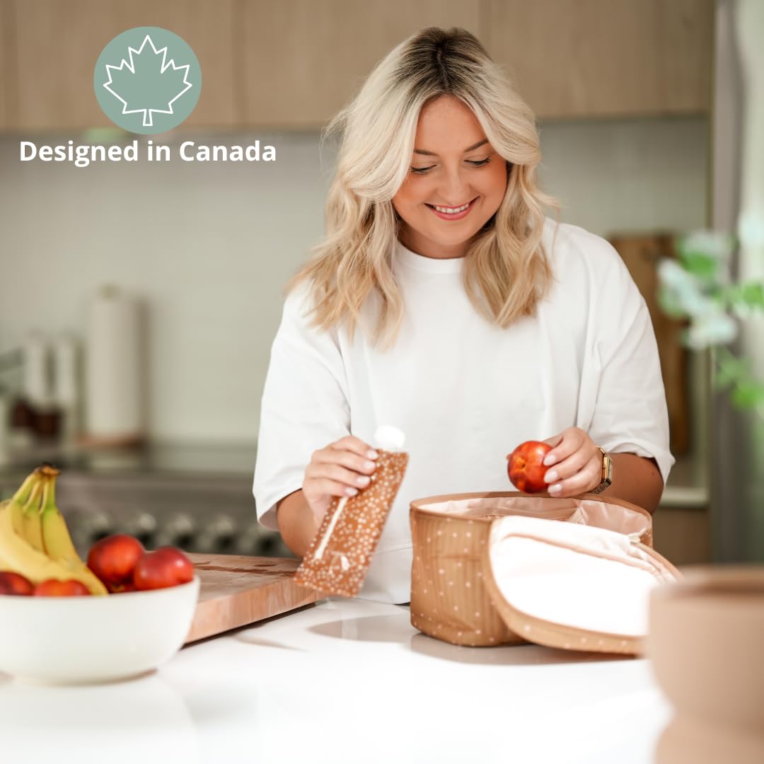 Reusable Baby Food Pouches - Storage Pouches for Toddlers & Kids - Applesauce, Smoothies, Yogurt, Puree Squeeze - BPA-Free Squeeze Pouch - Kangoo - 12 pack - Double Zipper | BOHO Designs