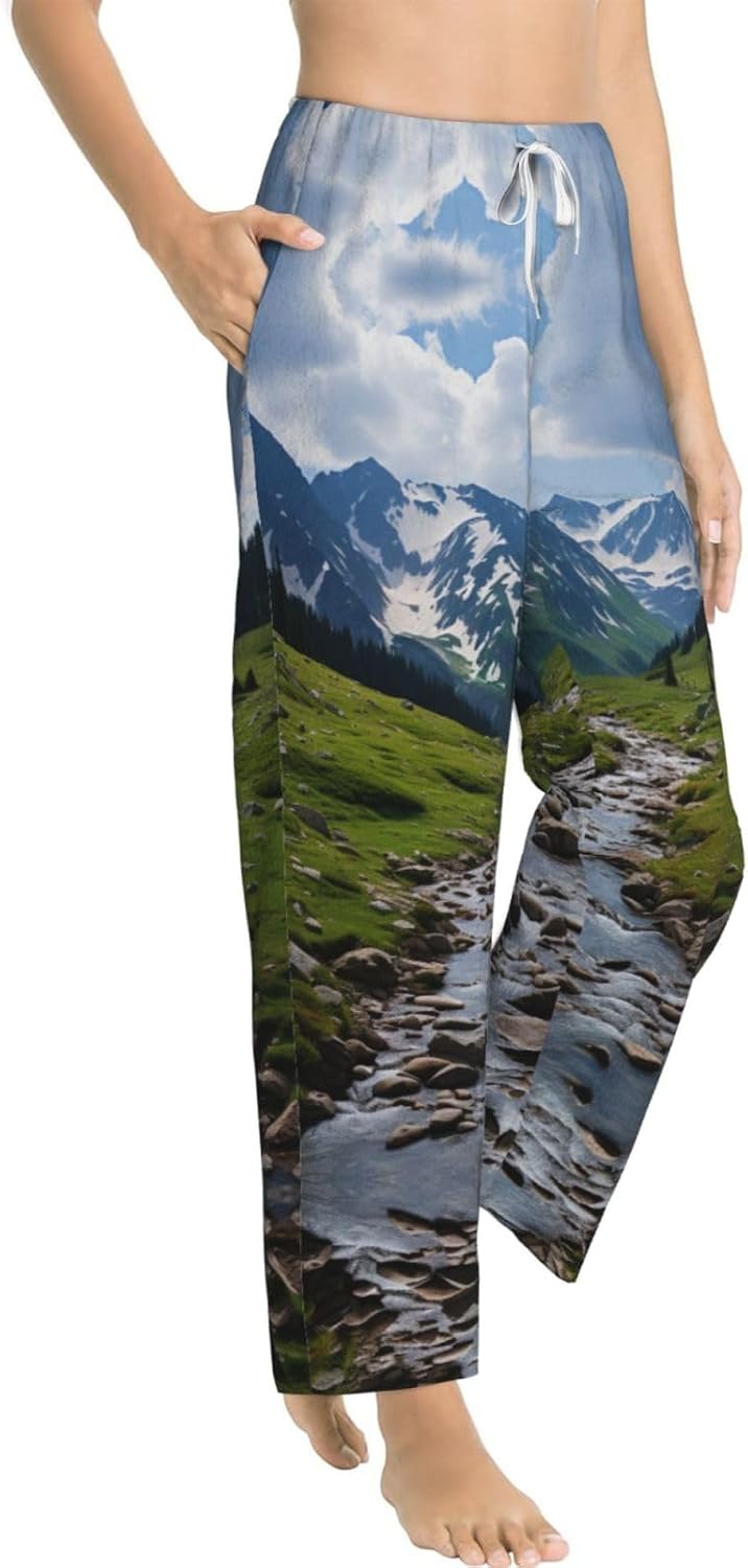Natural Wonders Print Cozy Christmas Pajama Pants,Flannel Pajama Bottoms,Cater To Various Body Types