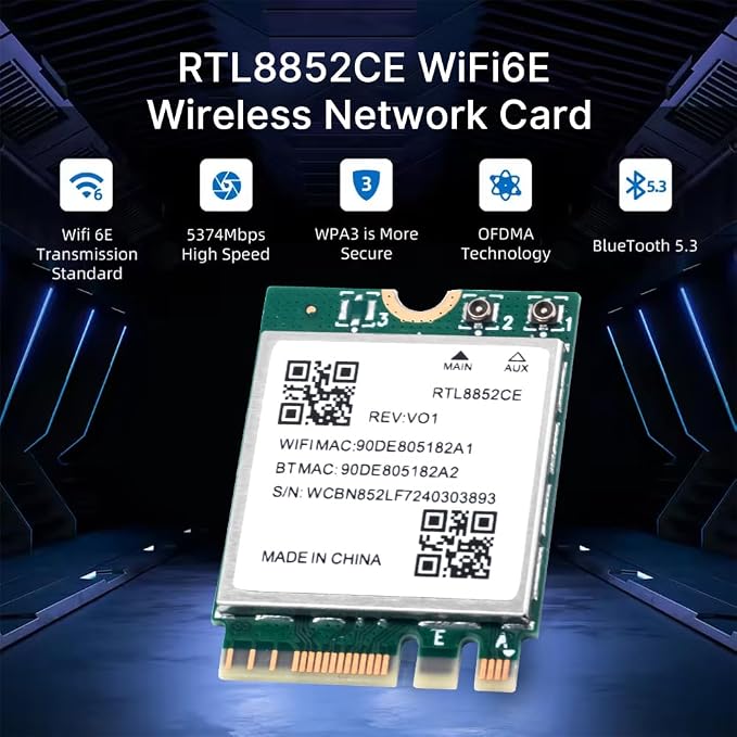Tarjeta WiFi 6E Laptop RTL8852CE AX5400 M.2 2230 miniatura 3
