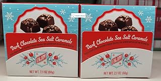 Dark Chocolate Sea Salt Caramels Holiday Box 2.1oz 60g (Two Boxes)