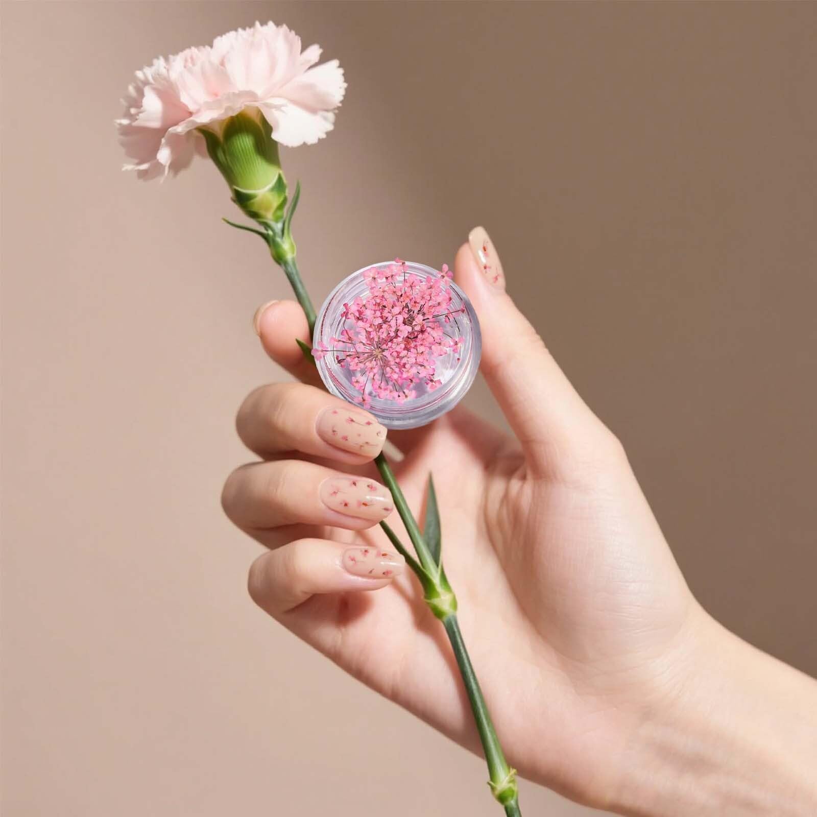 Fleurs Séchées Ongles Naturelles 3 Pièces Fleur Seche Nail Art Pour Résine UV Deco Ongle 3D Autocollants Pour DIY Manucure Accessoires Ongles Créatifs